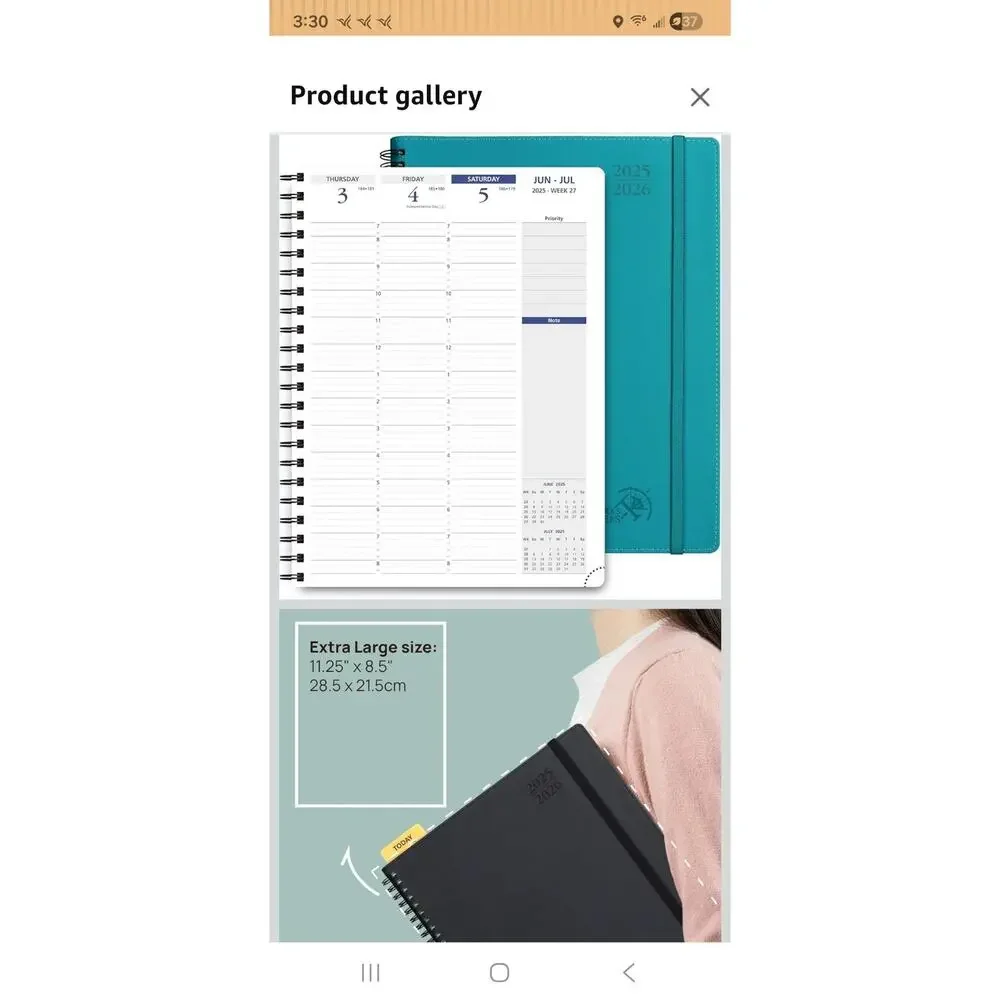 POPRUN 2025-2026 Academic Planner Spiral Bound, 8.5'' x 11.25'' Appointment Book